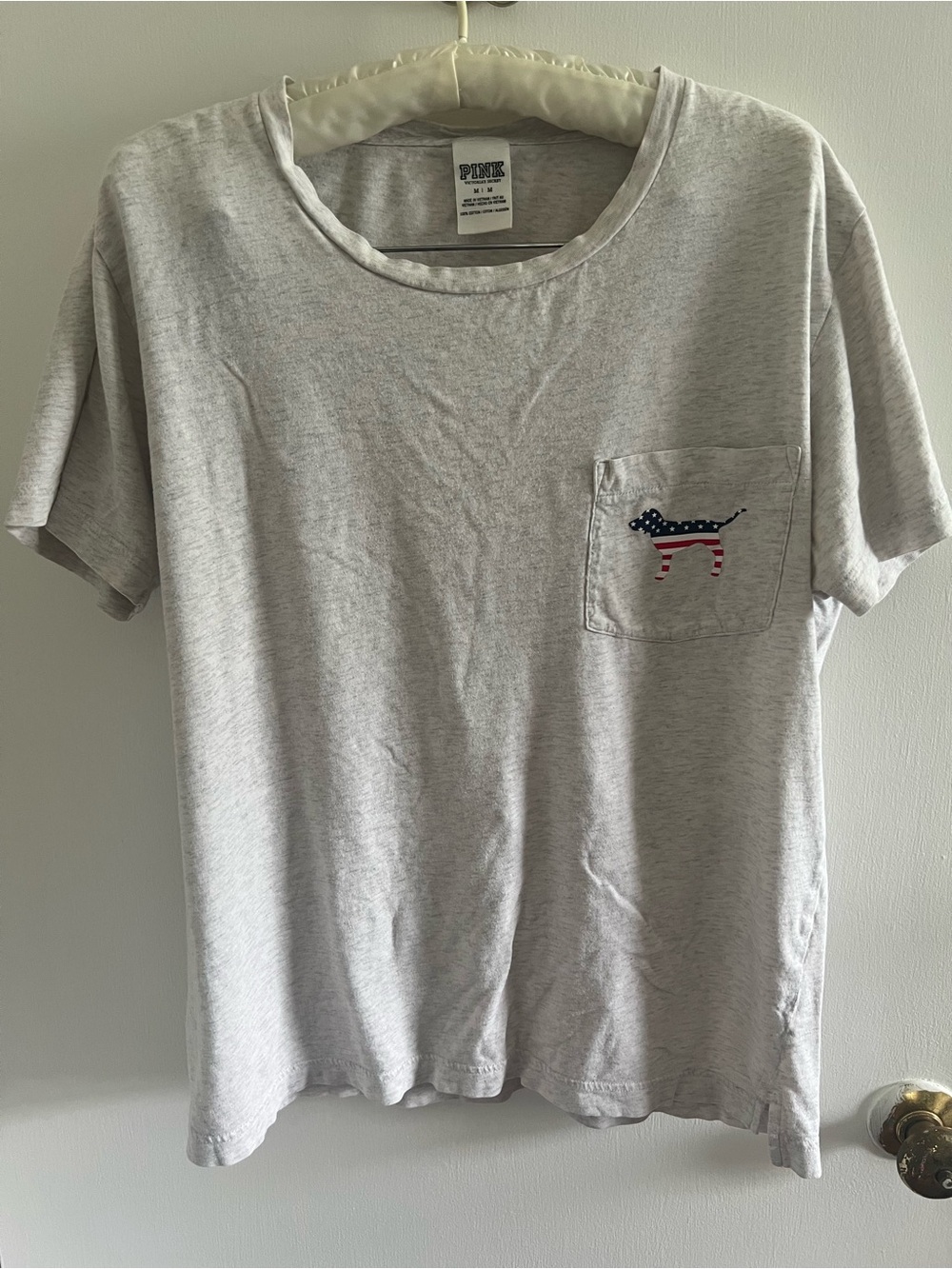 Victorias Secret PINK Patriotic Dog T-shirt Size M
